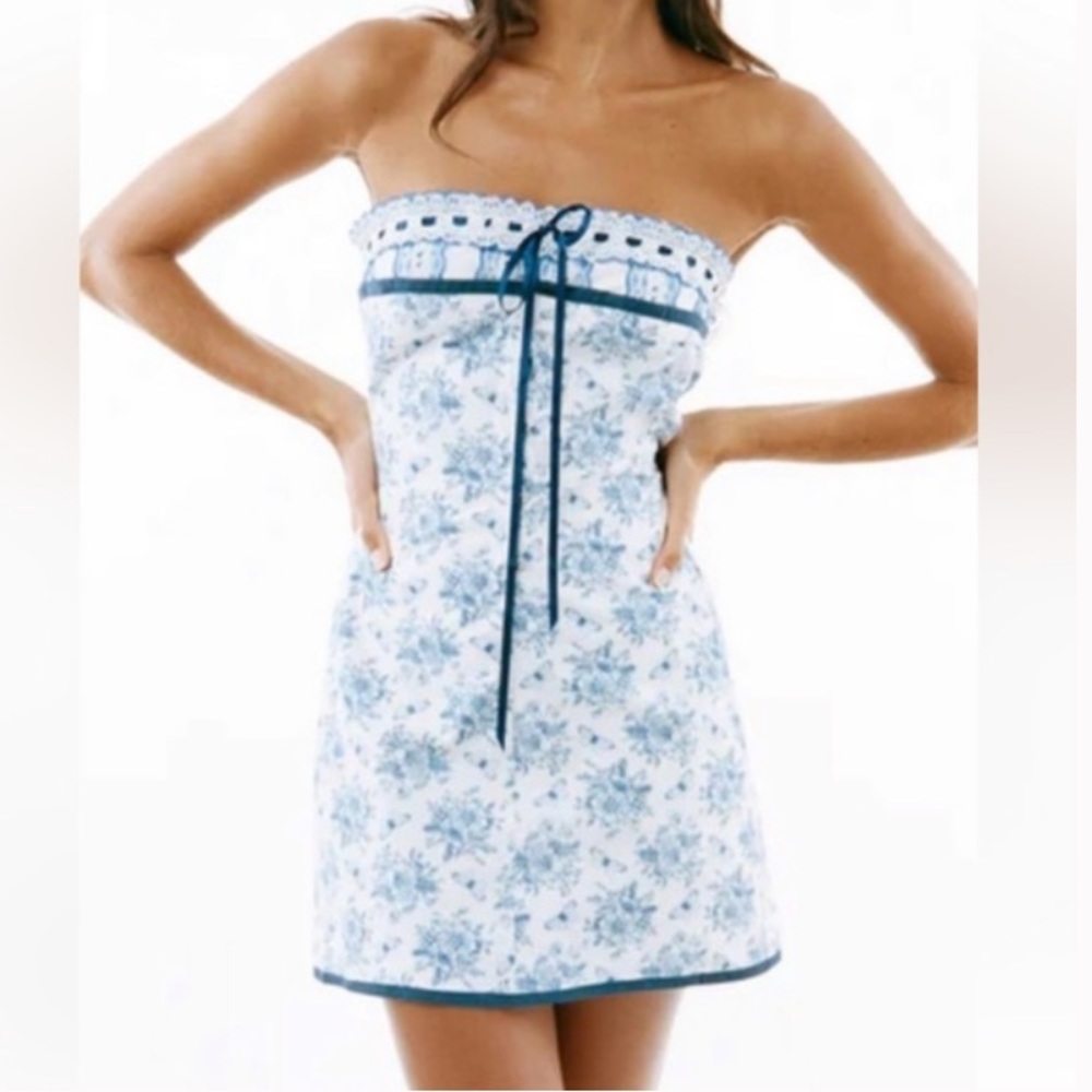 With jean corset dress